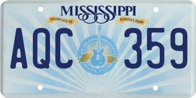 MS license plate AQC359