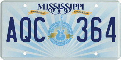 MS license plate AQC364