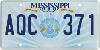 MS license plate AQC371