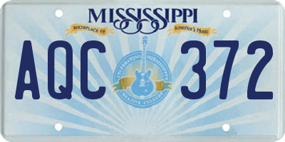 MS license plate AQC372