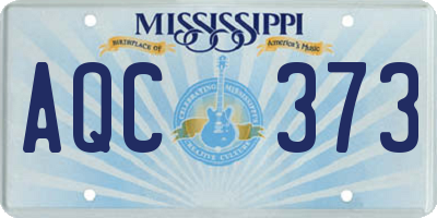 MS license plate AQC373