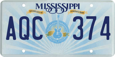 MS license plate AQC374