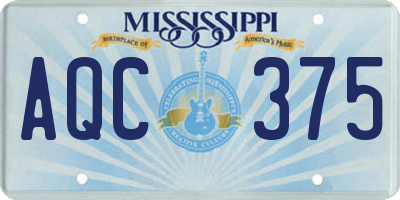MS license plate AQC375