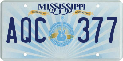 MS license plate AQC377