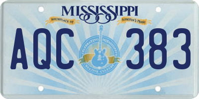 MS license plate AQC383