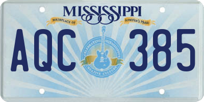 MS license plate AQC385