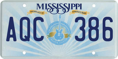 MS license plate AQC386