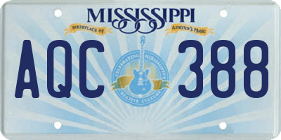 MS license plate AQC388