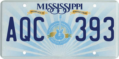 MS license plate AQC393