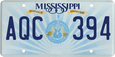 MS license plate AQC394