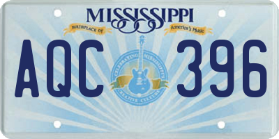 MS license plate AQC396