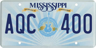 MS license plate AQC400