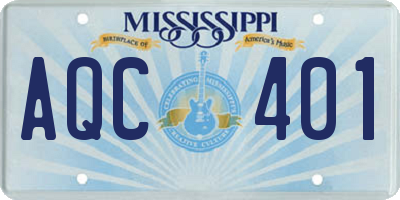 MS license plate AQC401