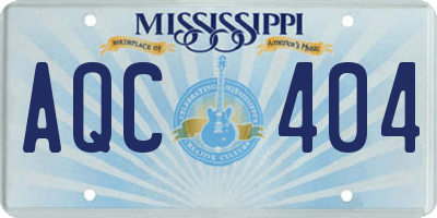 MS license plate AQC404