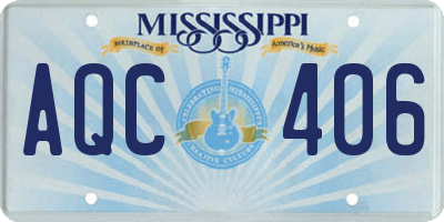 MS license plate AQC406