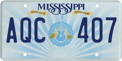 MS license plate AQC407