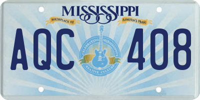 MS license plate AQC408