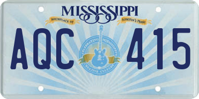 MS license plate AQC415