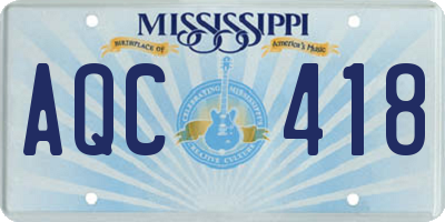 MS license plate AQC418