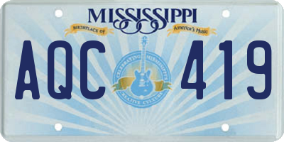 MS license plate AQC419