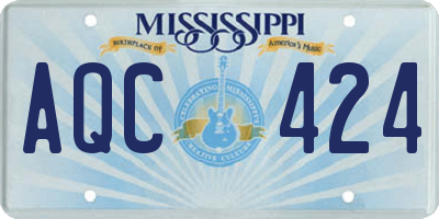 MS license plate AQC424