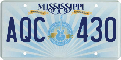 MS license plate AQC430