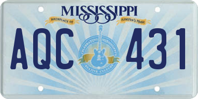 MS license plate AQC431