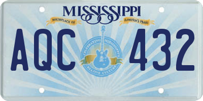 MS license plate AQC432