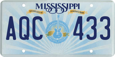 MS license plate AQC433