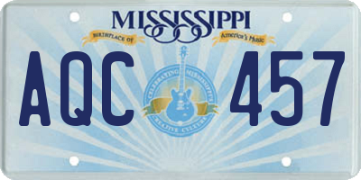 MS license plate AQC457