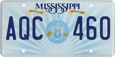 MS license plate AQC460