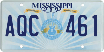 MS license plate AQC461