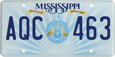 MS license plate AQC463