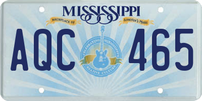 MS license plate AQC465
