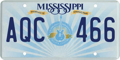 MS license plate AQC466