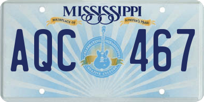 MS license plate AQC467