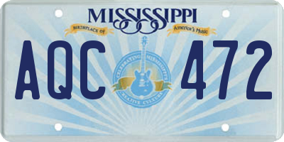 MS license plate AQC472