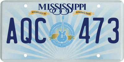 MS license plate AQC473