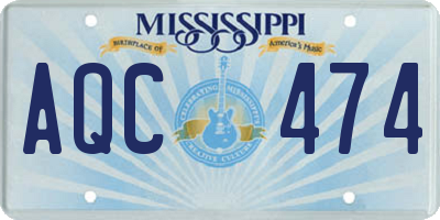 MS license plate AQC474