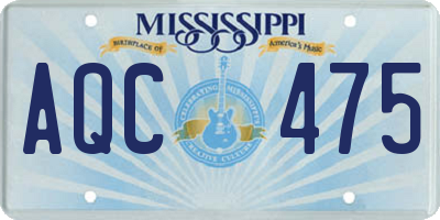 MS license plate AQC475