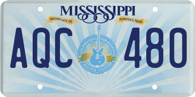 MS license plate AQC480