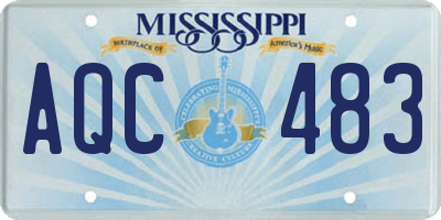 MS license plate AQC483