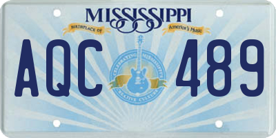 MS license plate AQC489
