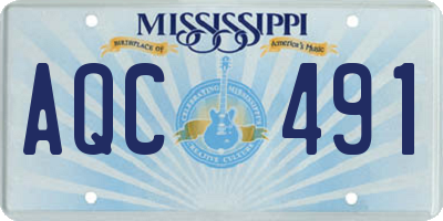 MS license plate AQC491