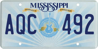 MS license plate AQC492