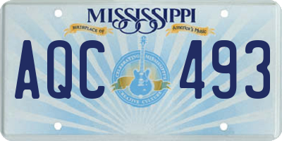 MS license plate AQC493