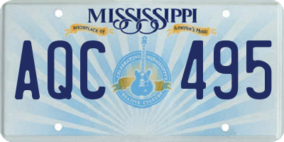 MS license plate AQC495