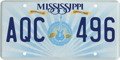 MS license plate AQC496