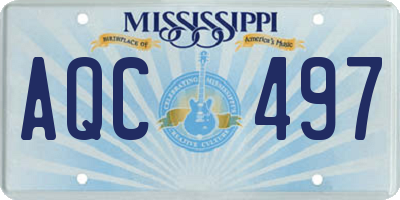 MS license plate AQC497