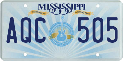 MS license plate AQC505
